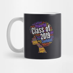 Class Of 2019 Colorful Afro Word Art Mug